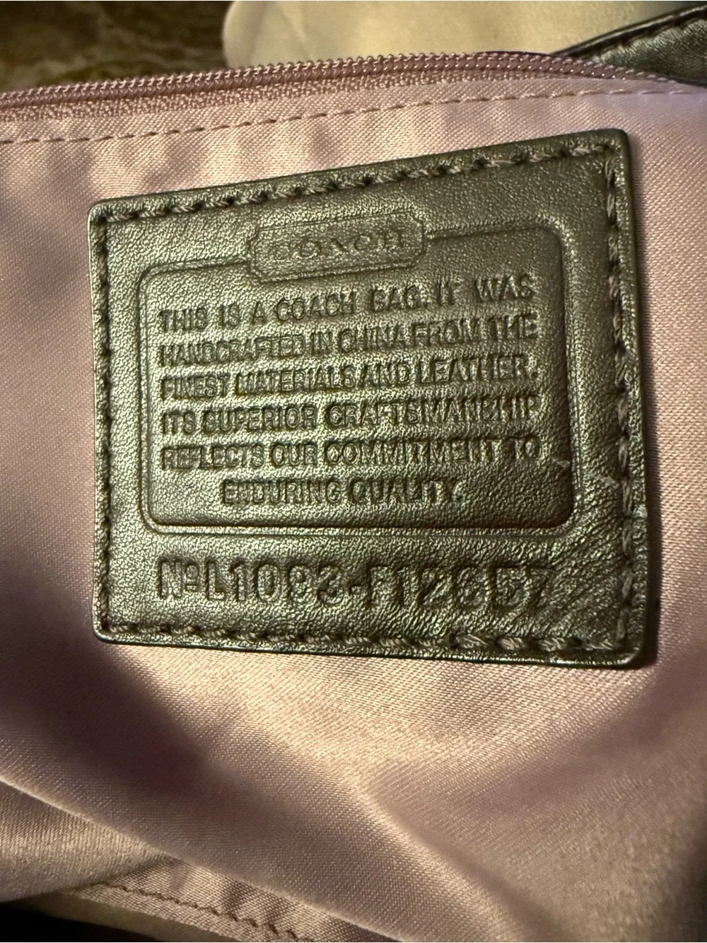 Coach Khaki and Brown Signature Canvas Shoulder Bag - Picture 3 of 9